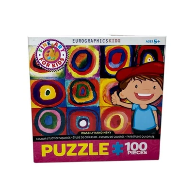 EuroGraphics 100 Puzzle Pcs Colour Study Of Squares Fine Art For Kids Collection - Image 1 of 4