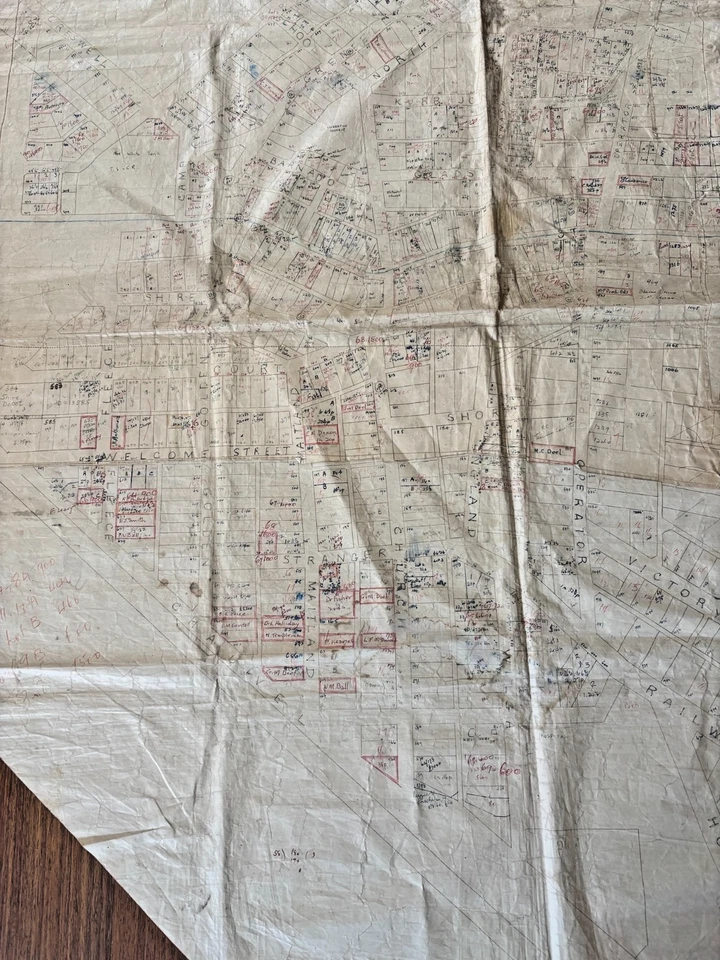 Mapa de la ciudad vintage dibujado a mano - West Wyalong NSW - Consejo de la Comarca de Bland - Catastral Foto 1 de 4