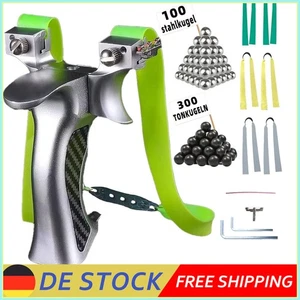 Profi Steinschleuder Set Zwille Sportschleuder Schleuder Jagd mit 100 Stahlkugel - Bild 1 von 14