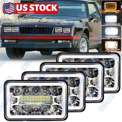 Faros LED intermitentes para Chevrolet Monte Carlo SS 1980-1988 4x6" pulgadas Foto 1 de 4