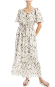 Max Studio Pink Floral Coquette Maxi Dress Women SZ L NWT $188 - Picture 1 of 14