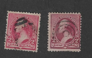 US # 219d / 220, lake and carmine,Washington,1890, VF - Picture 1 of 2