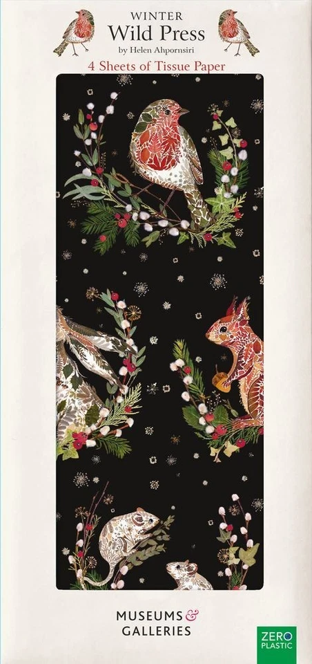 Wild Press Woodland Wreaths Pack of 4 Sheets of Festive Tissue Paper - Image 1 of 1