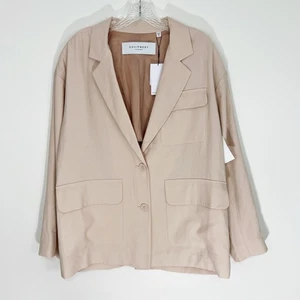 Chaqueta Equipment Aria Calce Relajado Bolsillos con Solapa en Arena Cambiante Nueva con Etiquetas Talla 10 - Imagen 1 de 13
