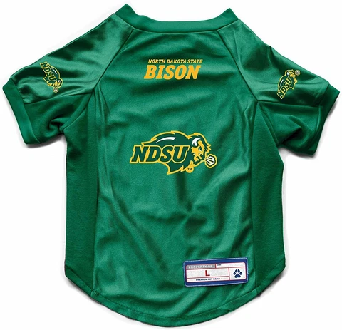 NEW! NORTH DAKOTA STATE BISON DOG CAT DELUXE STRETCH JERSEY LICENSED CHOOSE SIZE Cover