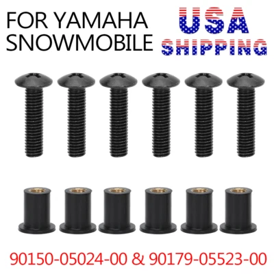 Kit de tuercas de tornillo de parabrisas para moto de nieve Yamaha 90150-05024-00 y 90179-05523-00 Foto 1 de 4
