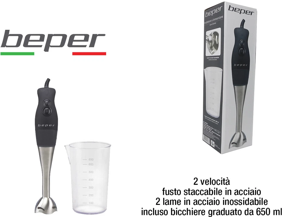 Beper Frullatore Ad Immersione Con Bicchiere 220W P654 - Immagine 1 di 1