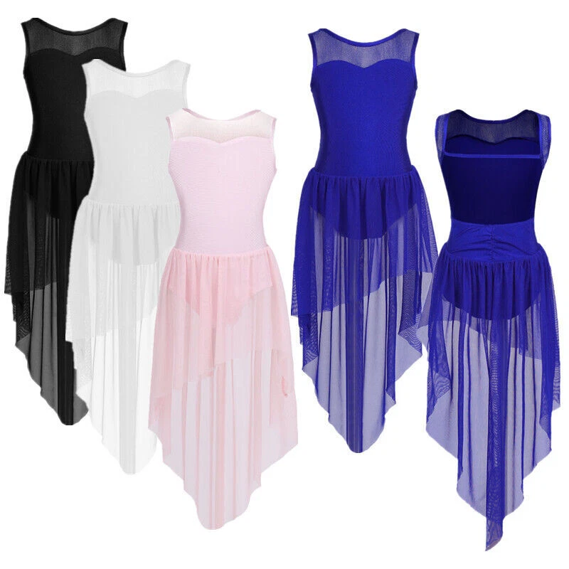 Girls Lyrical Contemporary Ballet Dress Modern Dance Leotard Dress Dancewear - Image 1 of 1