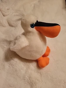 9" King Plush Vintage Pelican Rare Blue Eyed Stuffed Bird Pre owned Fast Ship - Picture 1 of 5