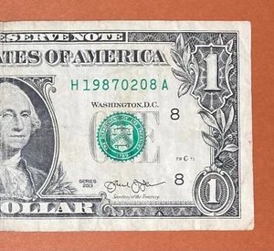 1987 February 8 ( H 19870208 A ) Birthday Note $1 One Dollar Bill - Picture 1 of 3