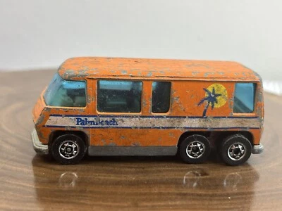 HOT WHEELS 1976 ORANGE GMC MOTOR HOME  PALM BEACH W/ BLACKWALLS- HONG KONG  - Image 1 of 4