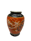 Dragon 2? Satsuma Moriage Mini Hand Painted Vase Japan Collectable Holiday Decor