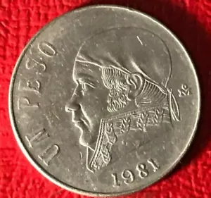 HIGH GRADE 1981 DATE DOUBLING STRONG ON DIGIT 8 ONE PESO COIN-MAY142 - Picture 1 of 2