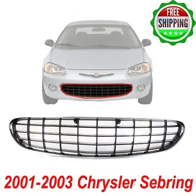 New Grille Front For 2001-2003 Chrysler Sebring Chrome Shell With Gray CH1200263 Foto 1 de 4