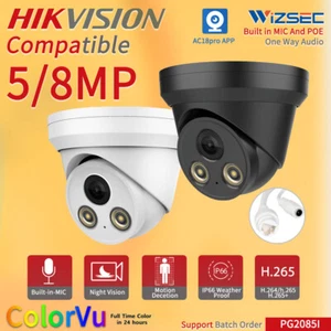 Hikvision Compatible ColorVu 5MP 8MP Mic POE IP Camera Full Color CCTV Security - Picture 1 of 34