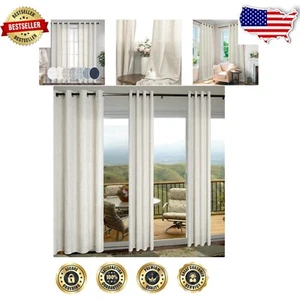 Stylish Semi-Sheer Rustic Drapes - 96” Long Linen Curtains for Living Room - Picture 1 of 11