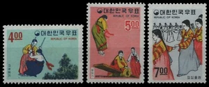 Korea 1967 - Mi-Nr. 590-592 ** - MNH - Folklore III - Bild 1 von 1