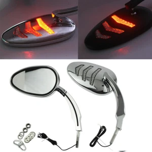 Espejo retrovisor cromado con señal de giro LED para Harley Dyna Road King 14-up - Imagen 1 de 9