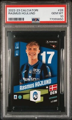 Rasmus Hojlund 2022 Panini Calciatori #28 ROOKIE RC PSA 10 - Image 1 of 2