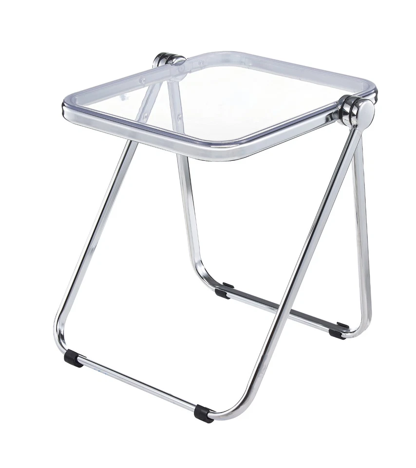 LeisureMod Lawrence Modern Rectangular Folding Side Table with Aluminum Frame - Image 1 of 1