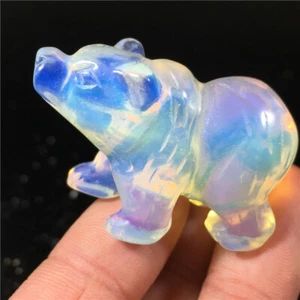 Cristal de cuarzo natural de 1,5" tallado a mano pequeño cráneo de oso Reiki curación 1 pieza - Imagen 1 de 11