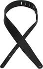 LM Products Super Soft Leather Guitar Strap - Black