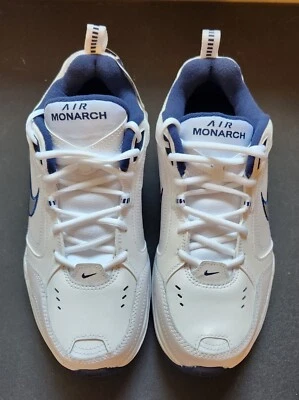 Nike Air Monarch IV 4 4E WIDE White Navy Blue Silver Black 416355-102 sz 9 - Image 1 of 4