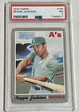 1970 TOPPS #140 REGGIE JACKSON PSA 7 NM HOF Oakland A’s.  Newly Graded