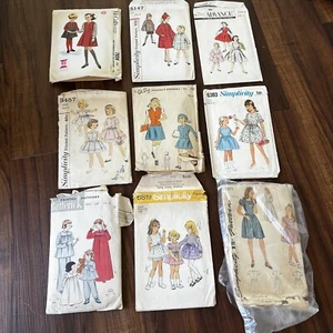 Vintage 40s 50s 60s Girl's Sewing Patterns Lot Party Dress Skirt Coat 6 - Picture 1 of 18