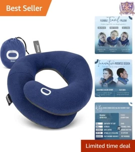 Travel Neck Pillow Polyester Large Double Support Perfect for Airplane Comfort - Picture 1 of 9