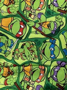 Teenage Mutant Ninja Turtles 9” x 45" RARE Out of Print Cotton Fabric 2013 Qt Yd - Picture 1 of 4