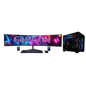 i7 Gaming PC - 32GB RAM/500GB SSD/3TB HDD/WIN11/RTX 5060 8GB - 3x24" Monitors - Picture 1 of 12