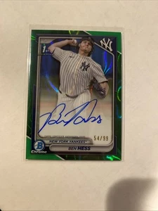 Refractor de lava verde automático Bowman Chrome 1st BEN HESS 2024 #d 54/99 Yankees - Imagen 1 de 2