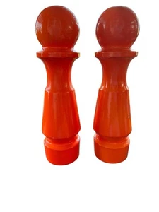 9.5" Tall MCM Orange Salt and Pepper Shakers Made in Japan GUC SEE PHOTOS USED - Picture 1 of 8