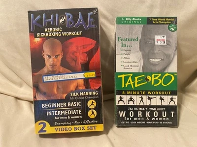 Martial Arts Aerobic Kickboxing Tae Bo Workout VHS 3 Tape Lot Sealed - Image 1 of 4