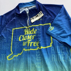 Primal Closer to Free Ride 2019 Cycling Jersey Men’s 4XL Blue Yellow Event NWT - Picture 1 of 10