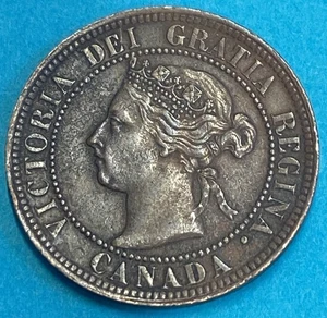 OLD CANADIAN COIN 1899 ONE CENT LARGE CENT - BRONZE - Queen Victoria - Picture 1 of 2