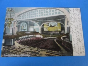 ANTIQUE - ELM PARK CHURCH  INTERIOR - SCRANTON PA - POST CARD USED VG 1908 - Picture 1 of 2