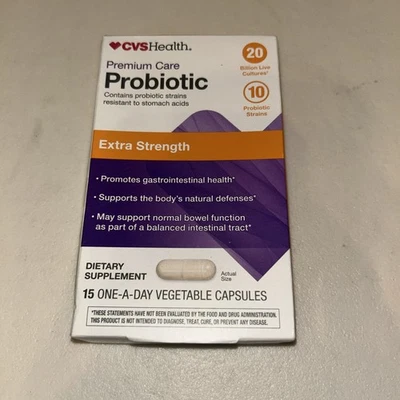 CVS Premium Care Probiótico Extra Fuerza 15 Cápsulas Vegetales EXP 04/2027 Foto 1 de 3