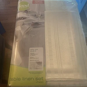 Food Network Table Linen 11 Pc Set Tablecloth Napkins Ivory/Cream Sz 60X120 NWT - Picture 1 of 9