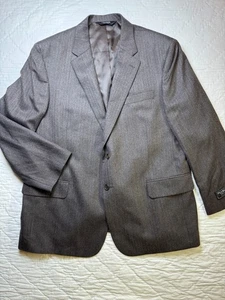 Jos. A. Bank Mens Two Button Regal Fit Sport Blazer Gray Herringbone Wool 44S - Picture 1 of 7