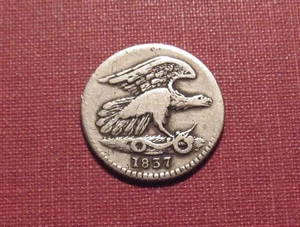 1837 FEUCHTWANGER CENT - DECENT DETAILS, CIRCULATED! PLEASE VIEW - Picture 1 of 4