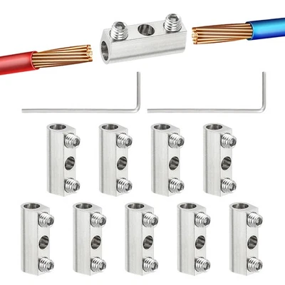 10 Pack Steel Wire Rope Cable Clamp M3 Wire Rope Clips with Screw Silver Tone - image 1 of 4