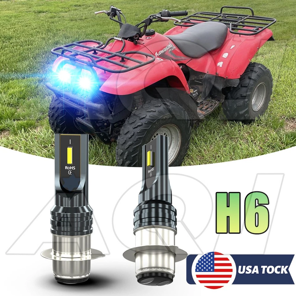 For Kawasaki Prairie 300 1999-2002 - LED Headlight 8000K Ice Blue Light Bulbs — 第 1/4 张图片