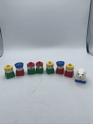 Vintage 1970s 1980s Lego Duplo People Lot Of 8 - Image 1 of 4