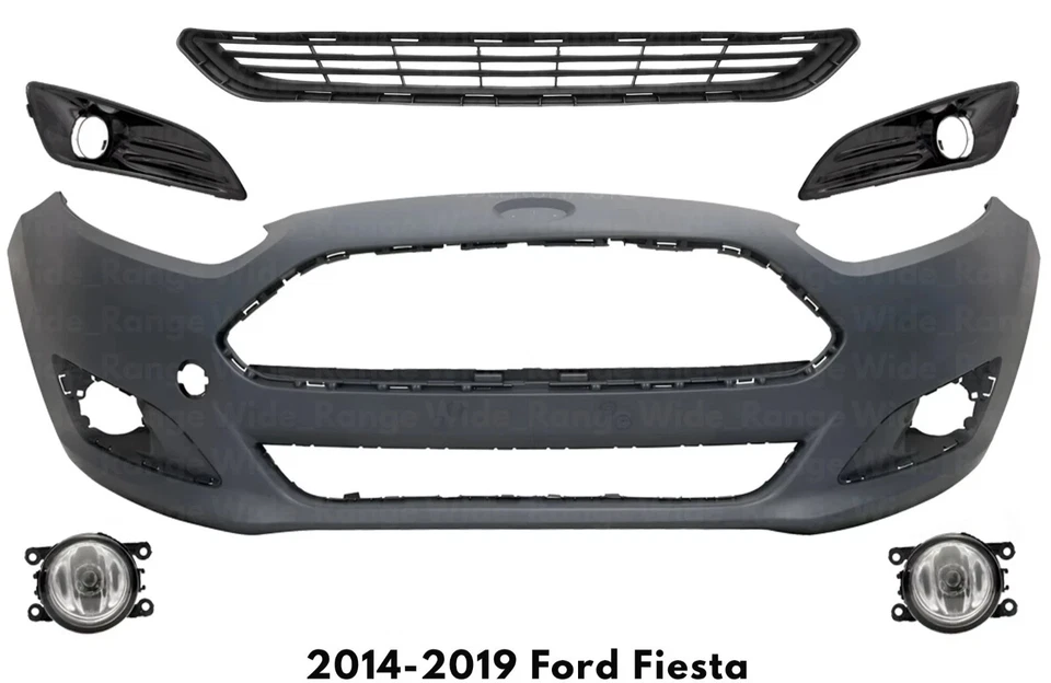 前保险杠盖法西斯和雾灯总成套件适用于2014-2019年福特嘉年华 — 第 1/4 张图片