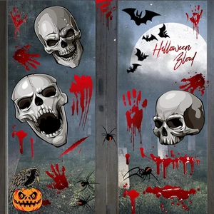 9Sheet Halloween Decorations Indoor Scary Pumpkin Eyeballs Skull Window Stickers - Picture 1 of 7