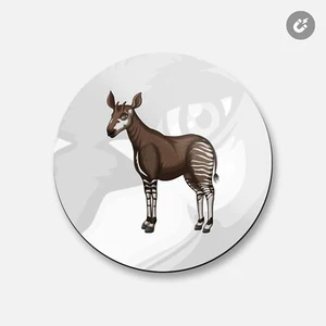 Okapi Animal | 4'' X 4'' Round Decorative Magnet - Picture 1 of 2