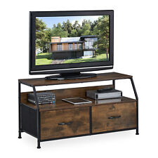 TV meubel industrieel - sideboard - lowboard - tv kast - 2 lades - bruin/zwart