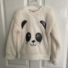 Girls Poof Plush Sequin Panda Sweatshirt, Extremely Me, Size 5/6-Brand new!
